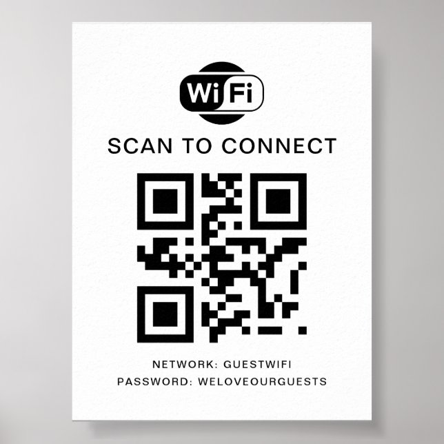 WiFi-lösenord | QR-kodsökning för anslutning Poster (Framsidan)