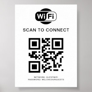 WiFi-lösenord   QR-kodsökning för anslutning Poster