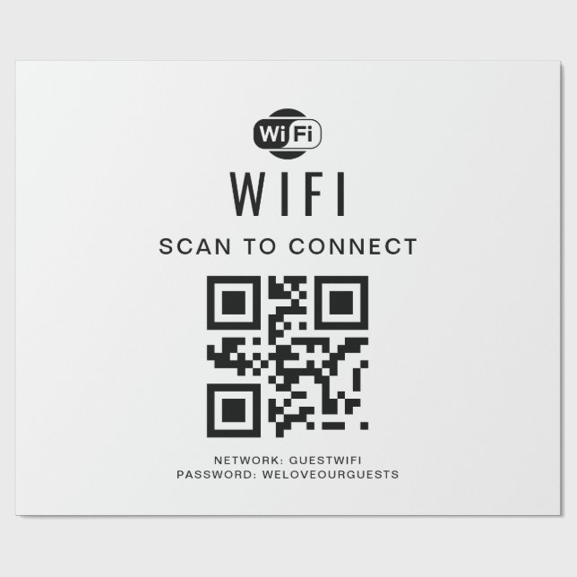 Wifi-lösenord | QR-kodsskanning för att ansluta Presentpapper (Platt)
