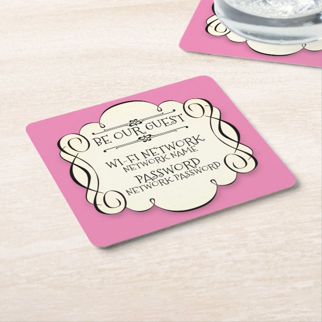 Wifi-lösenord Underlägg Papper Kvadrat (Vinklad)