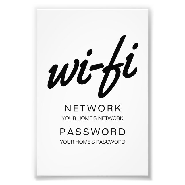WiFi-lösenordsutskrift för ramning och visning Fototryck (Framsidan)