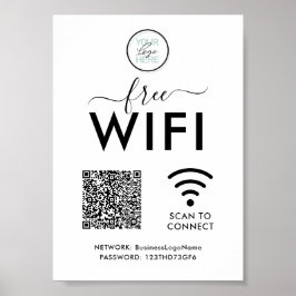 WIFI Nätverk Lösenord QR-kod Poster