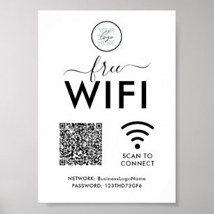 WIFI Nätverk Lösenord QR-kod Poster