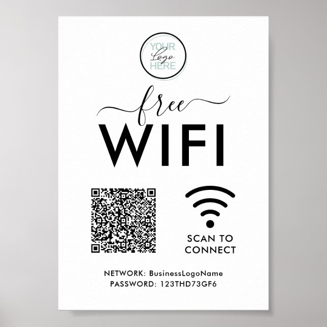 WIFI Nätverk Lösenord QR-kod Poster (Framsidan)