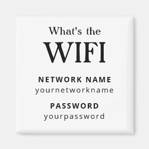 Wifi-nätverk och lösenord Butik Magnet