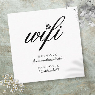 Wifi-nätverk och lösenord fyrkantigt visitkort