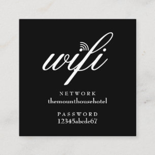 Wifi-nätverk och lösenord Gästkort Fyrkantigt Visitkort