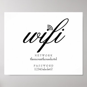 Wifi-nätverk och lösenords-skylt poster