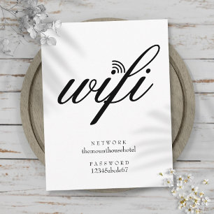 Wifi-nätverk och lösenords-skylt vykort