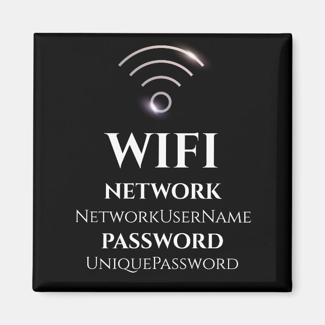 WiFi-nätverk och lösenordsmagnet Magnet (Framsidan)