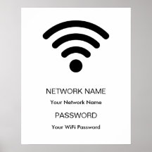 Wifi-nätverk och lösenordsvit med anpassningsbar