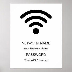 Wifi-nätverk och lösenordsvit med anpassningsbar poster