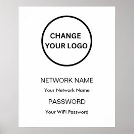 Wifi-nätverk och lösenordsvit med anpassningsbar poster