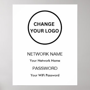 Wifi-nätverk och lösenordsvit med anpassningsbar poster