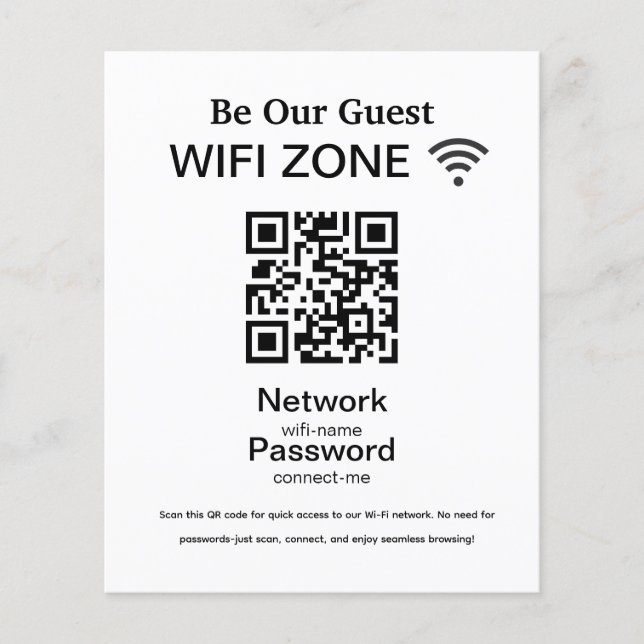 Wifi-nätverk | QR-kod Internetskanning för Anslutn Flygblad (Framsidan)