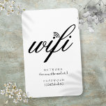 Wifi-nätverks- och lösenordstecken magnet<br><div class="desc">WiFi-kort för Coola som kan vara personlig med nätverks- och lösenordsinformation. Perfekt för hotell,  kontor och företag,  hyreshus,  gästrum och alla platser där du behöver  ditt lösenord för Internetnätverk. Designad av Thisisnotme©</div>