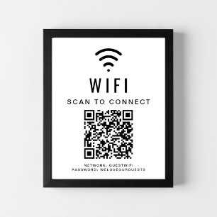 Wifi-nätverksgenomsökning för att ansluta QR-kod Poster