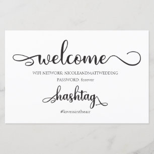 Wifi-nätverkshashtag Black White Bröllop-tecken