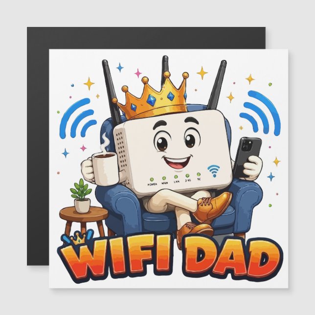 WIFI PAPPÅ Rolig Router Karaktär (Fram/baksida)