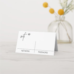 WIFI PASSWORD-mappat Bord-mappat (överst)-signerat Placeringskort
