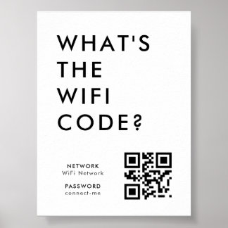 Wifi Password | QR Code Scan to Connect Poster