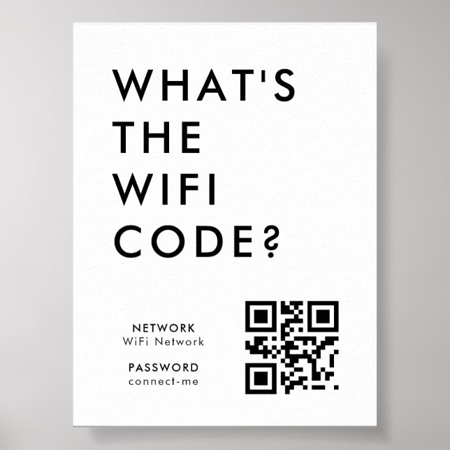 Wifi Password | QR Code Scan to Connect  Poster (Framsidan)
