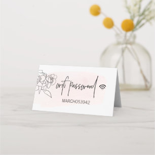 WIFI PASSWORD-Rosa-parkeringsskylt Placeringskort
