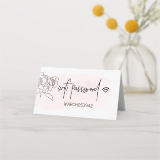 WIFI PASSWORD-Rosa-parkeringsskylt Placeringskort