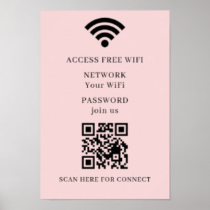 WiFi QR-kod Anslut Nätverksaffisch Tryck