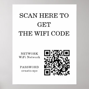WiFi QR-kod vit Poster - Sök efter åtkomst