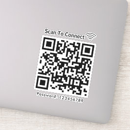 Wifi Scan to Connect Password Qr Code White Klistermärken