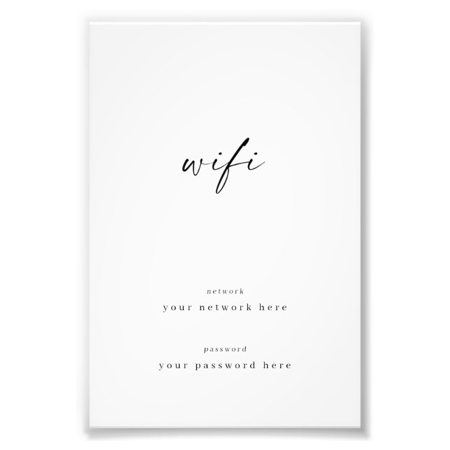 WiFi-signering för gästrum 4 x 6-rambar Fototryck (Framsidan)