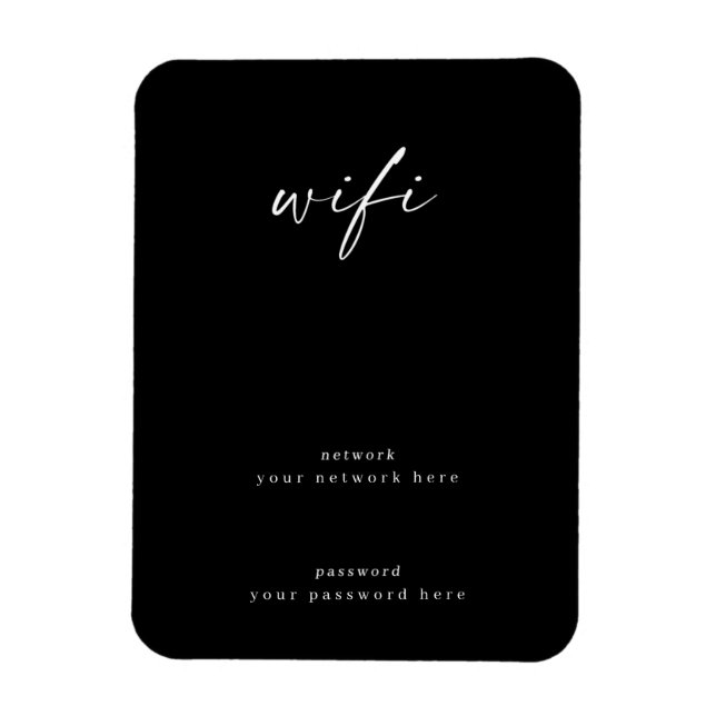 WiFi-signering för gästrum 4 x 6-rambar Magnet (Vertikal)