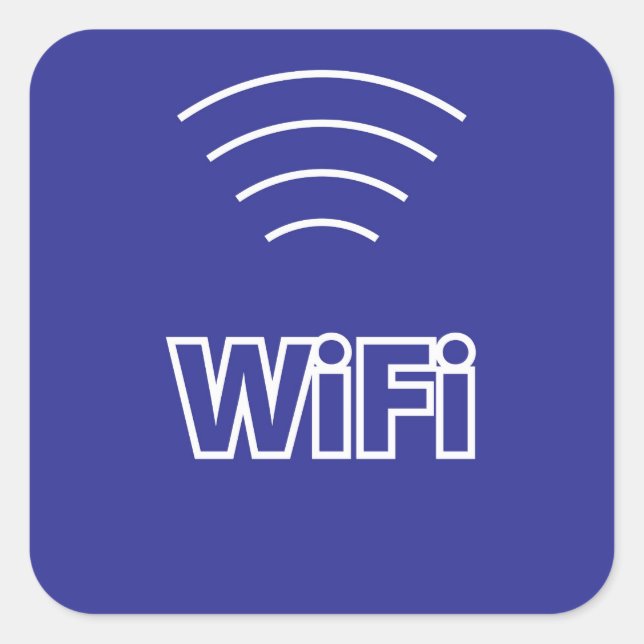 WiFi-tecken Fyrkantigt Klistermärke (Framsida)