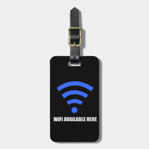 Wifi tillgänglig här bagagemärkre bagagebricka
