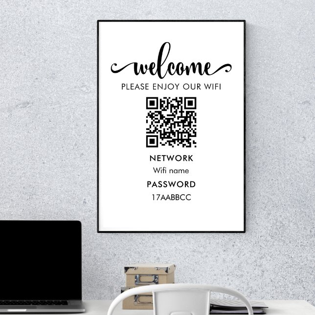 WIFI Välkommen QR-kod | Upplev vår WiFi-teknik Poster (Skapare uppladdad)