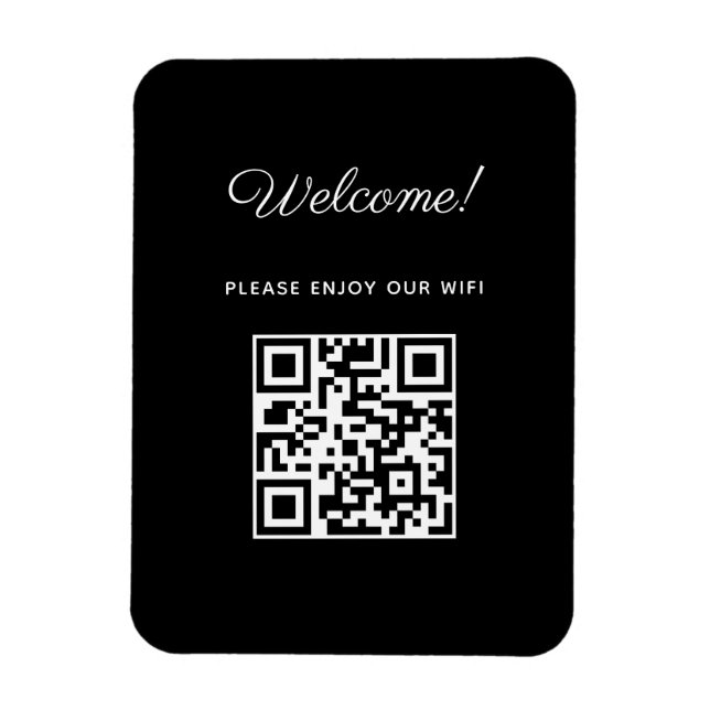 WIFI Välkomstskylt med QR-kod  Magnet (Vertikal)