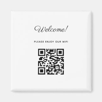 WIFI Välkomstskylt med QR-kod Magnet