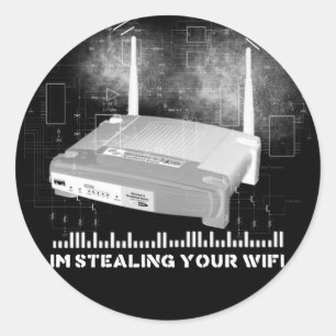 wifitheifblack runt klistermärke