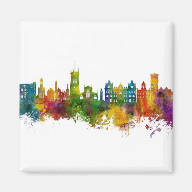 Wigan England Skyline Magnet (Framsidan)