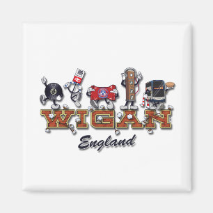 Wigan tecknade figurer magnet