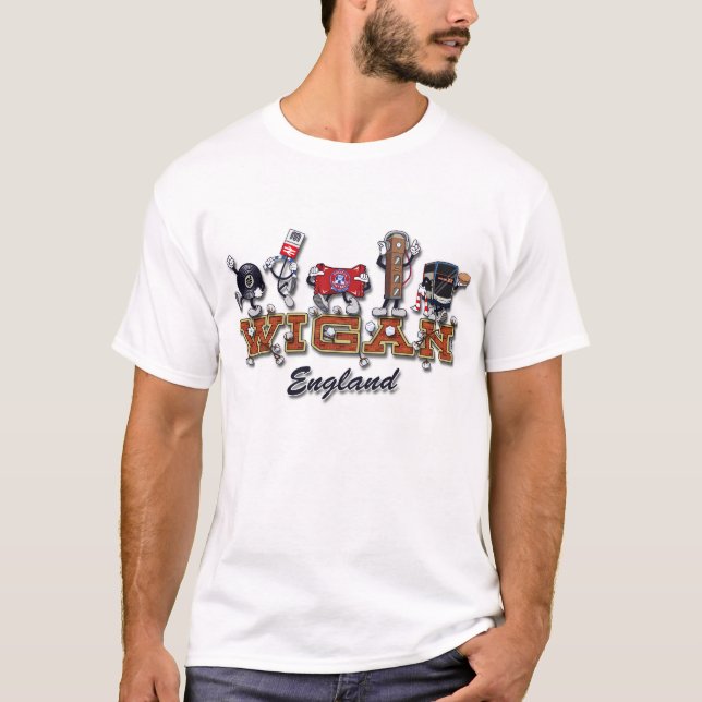 Wigan tecknade figurer t shirt (Framsida)