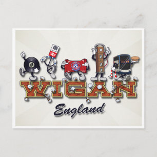 Wigan tecknade figurer vykort
