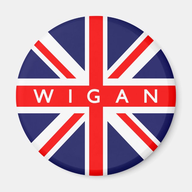 Wigan UK Flagga Magnet (Framsidan)