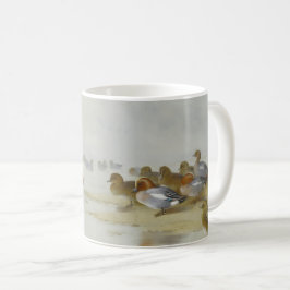 Wigeon och Teal av vatten kant, Art Kaffemugg