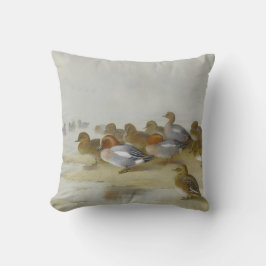 Wigeon och Teal av vatten kant, Art Kudde