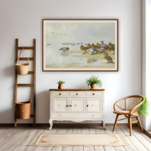 Wigeon och Teal av vatten kant, Art
