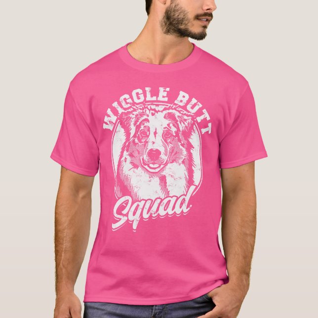 Wiggle Butt Squad - Hund T Shirt (Framsida)