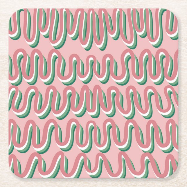 Wiggle Coaster Underlägg Papper Kvadrat (Framsidan)