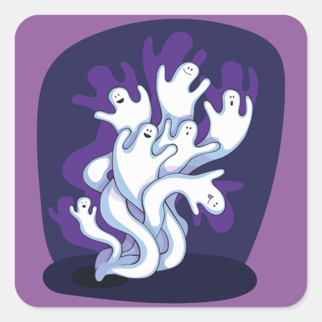 Wiggle spöken-klistermärken fyrkantigt klistermärke (Framsida)